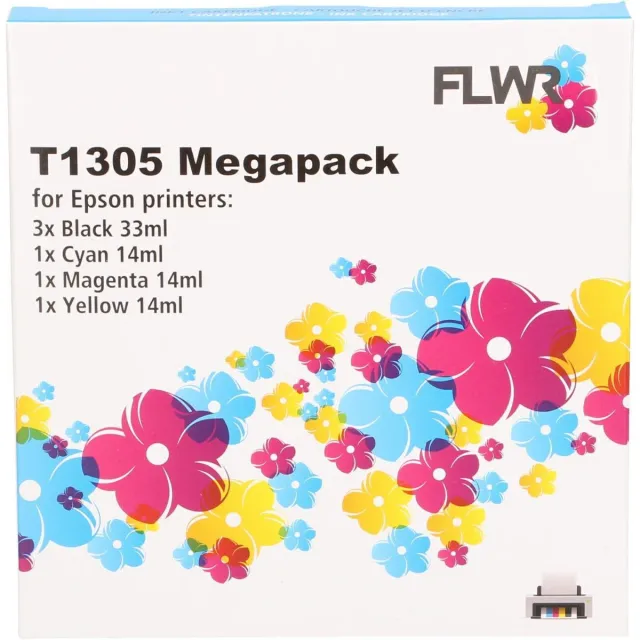 FLWR Cartridges / Epson T1301/2/3/4 Megapack / / Geschikt voor Epson Zwart en Kleur
