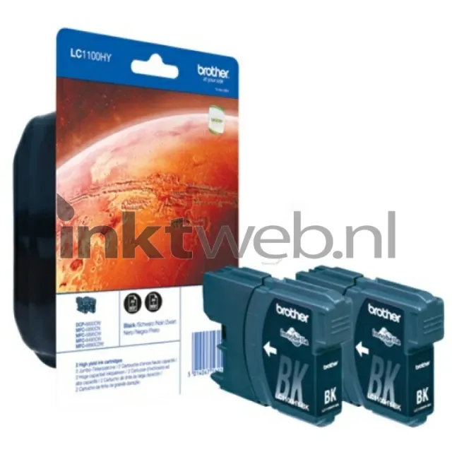 Brother LC-1100HY 2-pack zwart (Origineel Hoge Capaciteit)