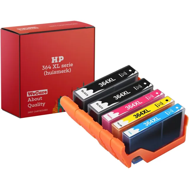 WeCare 5-pack | Geschikt voor HP 364 / 364XL - Multipack van 5 inktcartridges - Geschikt voor Deskjet 3070A - 3520 - Photosmart 5510 - 5515 - 5520 - 6510 - 6520 - 7510 - 7520 Multipack 5 cartridges