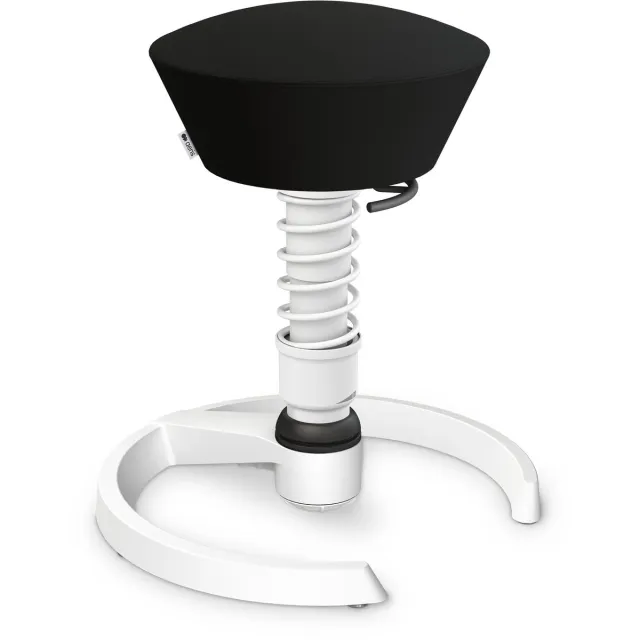 Aeris Swopper Light - ergonomische bureaustoel - voor kinderen - wit onderstel - zwart kunstleren zitting - glijdoppen wit onderstel zwarte zitting