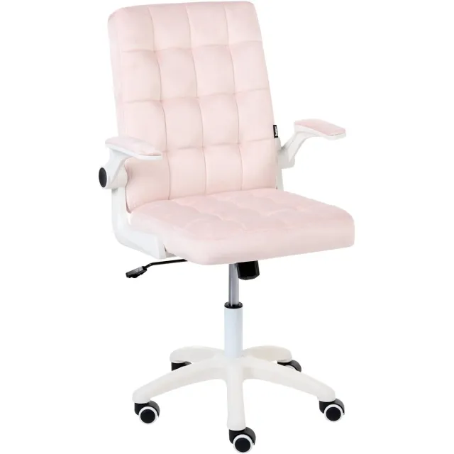 Beliani DANDY - Bureaustoel - Pastelroze - Fluweel