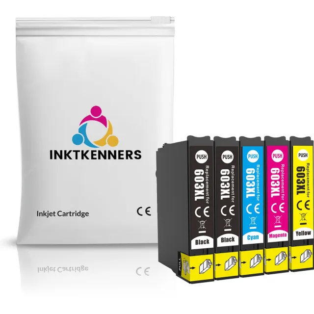Inktkenners Inktcartridges Geschikt voor Epson 603 - Multipack van 5 stuks Multipack XXL van 5