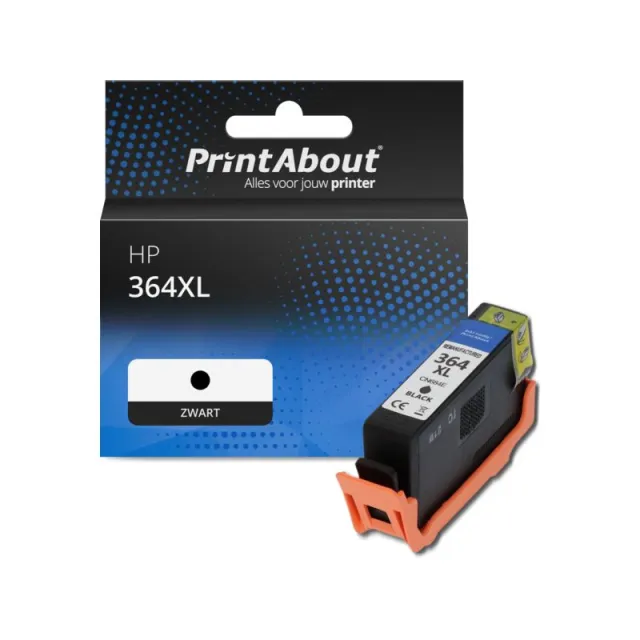 PrintAbout huismerk Inktcartridge 364XL (CN684EE) Zwart Hoge capaciteit Geschikt voor HP