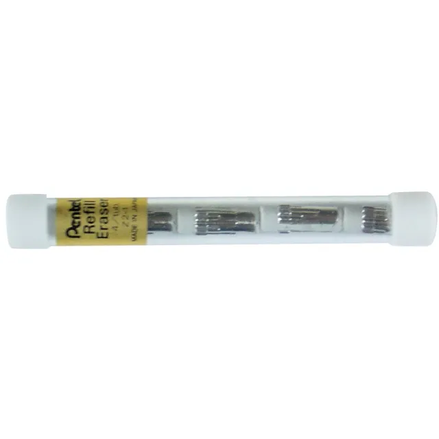 Pentel gum, voor vulpotloden, koker van 4 stuks wit