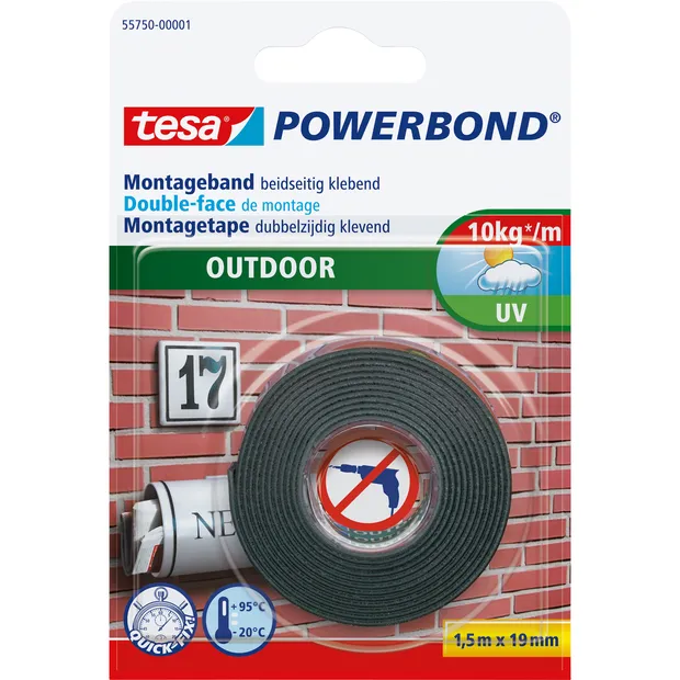 Tesa Montagetape tesa® Powerbond Outdoor dubbelzijdig 1,5mx19mm