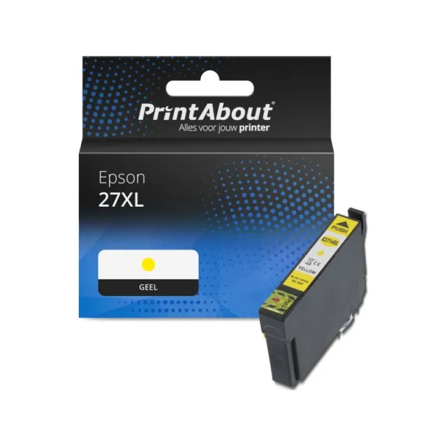 PrintAbout huismerk Inktcartridge 27XL (C13T27144012) Geel Hoge capaciteit Geschikt voor Epson
