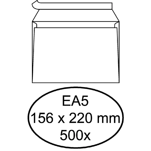 Quantore Envelop Quantore bank EA5 156x220mm zelfklevend wit 500 stuks