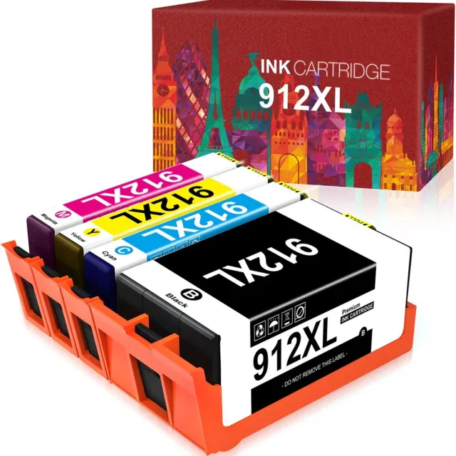 WeCare Premium inktcartridge voor HP 912 inkt cartridges multipack, hp 912 xl inkt cartridges, HP 912xl inktcartridge 4 pack (1*BK, C, M en Y) voor voor HP OfficeJet Pro 8010 8012 8014 8015 8020 8022 8023 8024 8025 Multipack 4 cartridges BK, C, M, Y