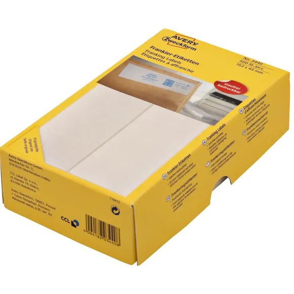 Avery Zweckform Frankeeretiket Avery 3440 163x43mm 500 stuks