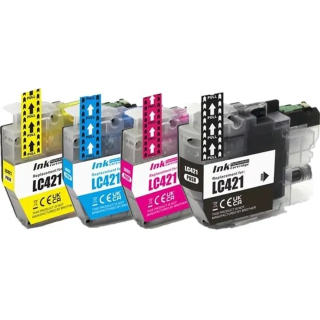 Inktkeuze LC-421 Zwart + Alle Kleuren - Huismerk inktcartridge compatible met Brother DCPJ1050DW / Brother DCPJ1140DW / Brother LC421 / Brother MFCJ1010DW Zwart, Magenta, Cyaan, Geel