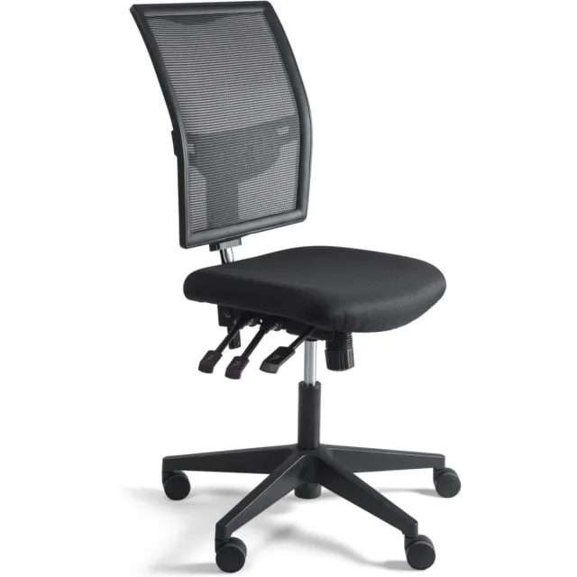 Workliving Werkstoel K Mesh - Nylon onderstel - Wielen - (N)EN 1335 - Baliestoel - Kassastoel Zwart