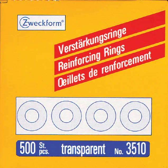 Avery Zweckform Versterkingsringen Avery 3510 13mm transparant 500 stuks
