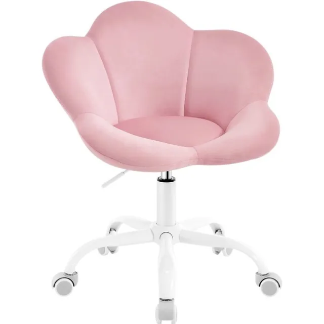 Popalino® Popalino - Bureaustoel Kinderen - Stoel - Bloemvorm - Roze - Ergonomische Bureaustoel - Bureaustoelen - Bureaustoel Kind - Op Wielen Pastelroze