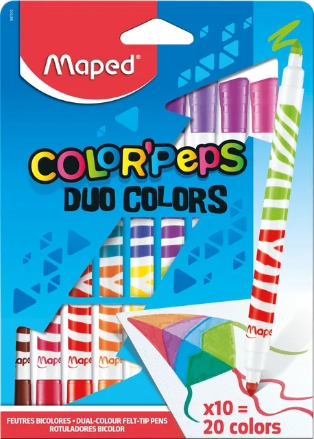 Maped Viltstift Maped Color'Peps Duo Colors set á 10 stuks assorti