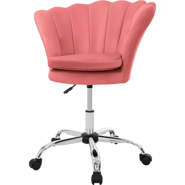 ml-design fluweel serie bureaustoel roze ergonomische bureaustoel metalen frame met rugleuning in hoogte verstelbaar 360 graden draaistoel met 5 wielen gestoffeerde kuipstoel voor meisjes geschikt voor kantoor thuiswerk
