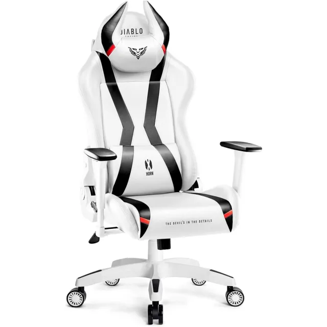 Diablo Chairs Gaming stoel X-Horn 2.0 Bureaustoel verstelbaar - King Size - Wit