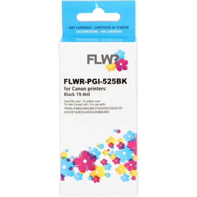 FLWR Cartridges / Canon PGI-525BK / zwart / Geschikt voor Canon