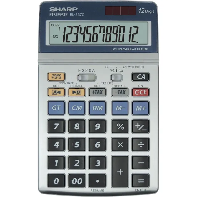 Sharp EL-337C rekenmachine voor op het bureau