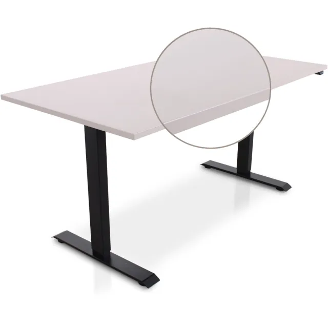 Multi Ratio Lineaflex MRC EASY Zit-Sta Bureau – Elektrisch Verstelbaar – 160x80 cm – Blad Sand Grey – Zwart Frame – Inclusief Stekkerdoos & Kabelklemmen