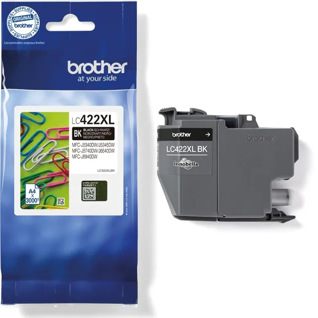 Brother inktcartridge, 3.000 pagina's, OEM LC-422XLBK, zwart