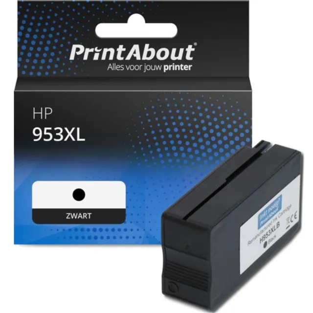 PrintAbout huismerk Inktcartridge 953XL (L0S70AE) Zwart Hoge capaciteit geschikt voor HP