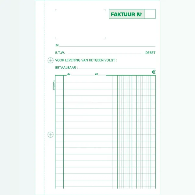Exacompta facturen, ft 21 x 13,5 cm, tripli, verticaal, Nederlandstalig