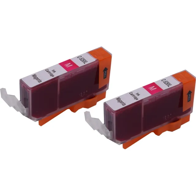 KATRIZ huismerk inkt voor|Canon CLI-526M |11ml | ( 2stuks) - Met chip Magenta