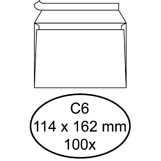 Quantore Envelop Quantore bank C6 114x162mm zelfklevend wit 100 stuks