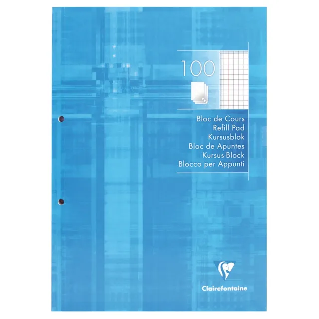 Clairefontaine cursusblok geruit 5 mm, met kantlijn blauw