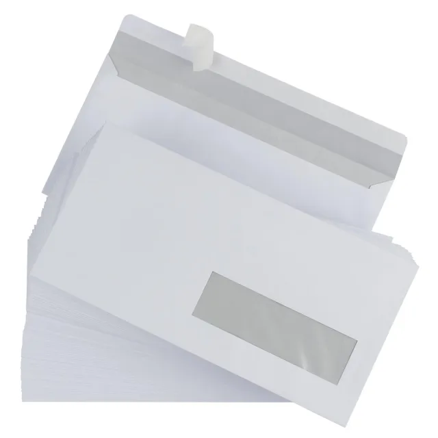 Gallery enveloppen ft 110 x 220 mm, venster rechts, stripsluiting, doos van 500 stuks wit