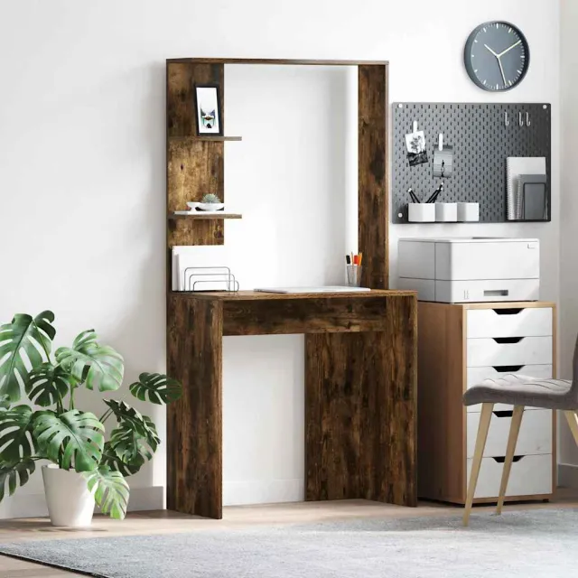 vidaXL Bureau Gerookt eiken 78,5 x 37 x 154,5 cm Bewerkt hout, foto 2