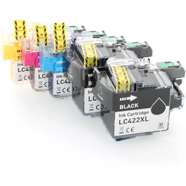 ABC huismerk set 5x inkt cartridge geschikt voor Brother LC422XL geschikt voor MFC-J5340DW MFC-J5345DW MFC-J5740DW MFC-J6540DW MFC-J6940DW Set 5 stuks