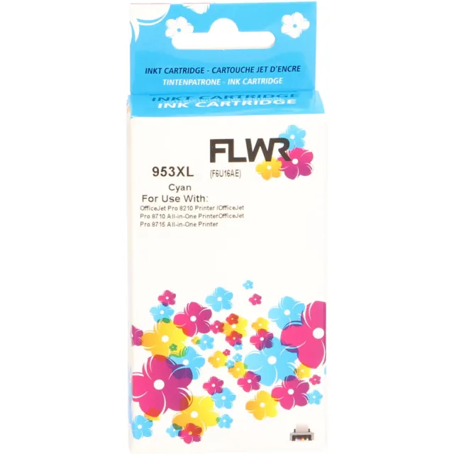 FLWR inktcartridge voor HP 953XL Cyaan - Premium Huismerk HP 953 inkt (Cyaan - hoge capaciteit) o.a. geschikt voor HP OfficeJet Pro 7740, HP OfficeJet Pro 8730, HP OfficeJet Pro 8725, HP OfficeJet Pro 8710, HP OfficeJet Pro 8210.