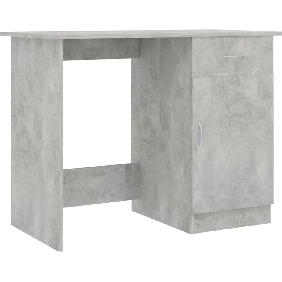 vidaXL Bureau 100x50x76 cm bewerkt hout betongrijs