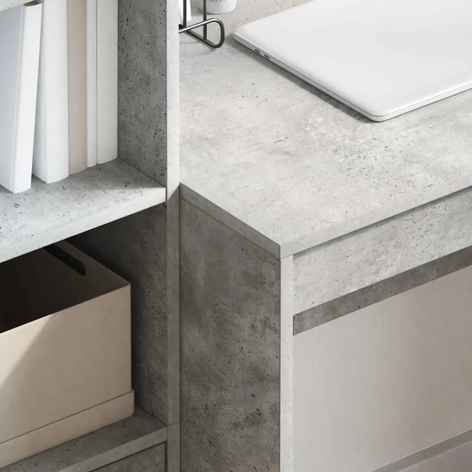 vidaXL Bureau Beton Grijs 90 x 50 x 76 cm, foto 4