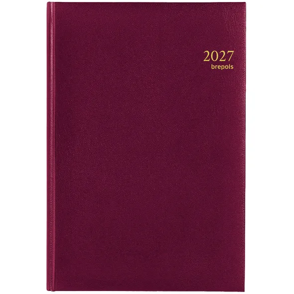 Brepols Agenda 2027 Brepols Omega Lima 7dagen/2pagina's bordeaux wit
