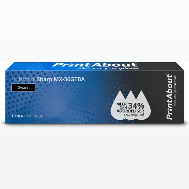 PrintAbout Huismerk Sharp MX-36GTBA Toner Zwart Extra hoge capaciteit