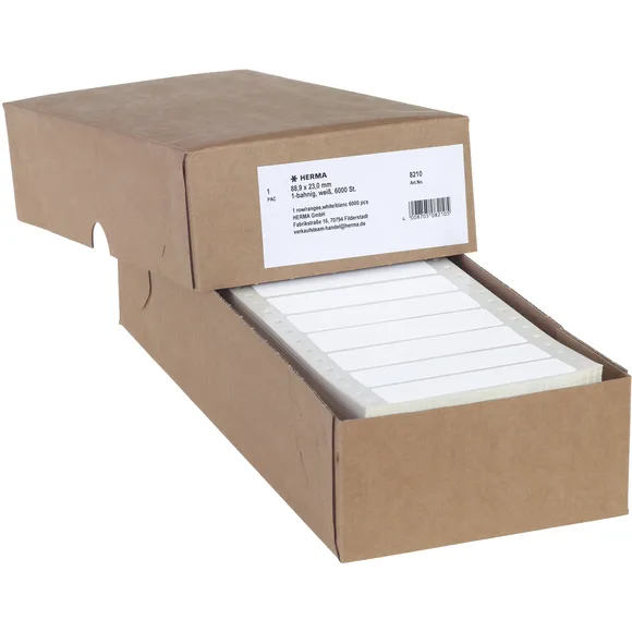 Herma Etiket HERMA 8210 88.9x23Mm 1-baans wit 6000 stuks