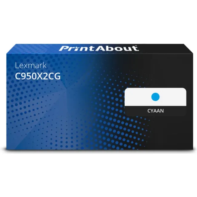 PrintAbout huismerk Toner C950X2CG Cyaan Extra hoge capaciteit Geschikt voor Lexmark