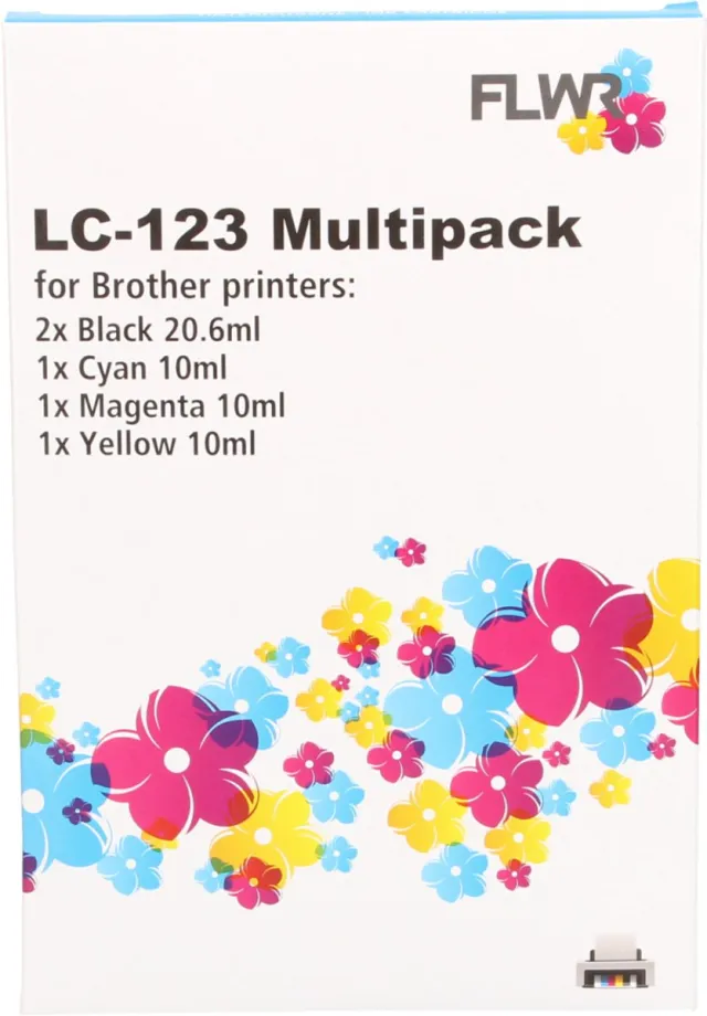 Huismerk Brother FLWR - Cartridges / Brother LC-123 Multipack / zwart en kleur / Geschikt voor Brother