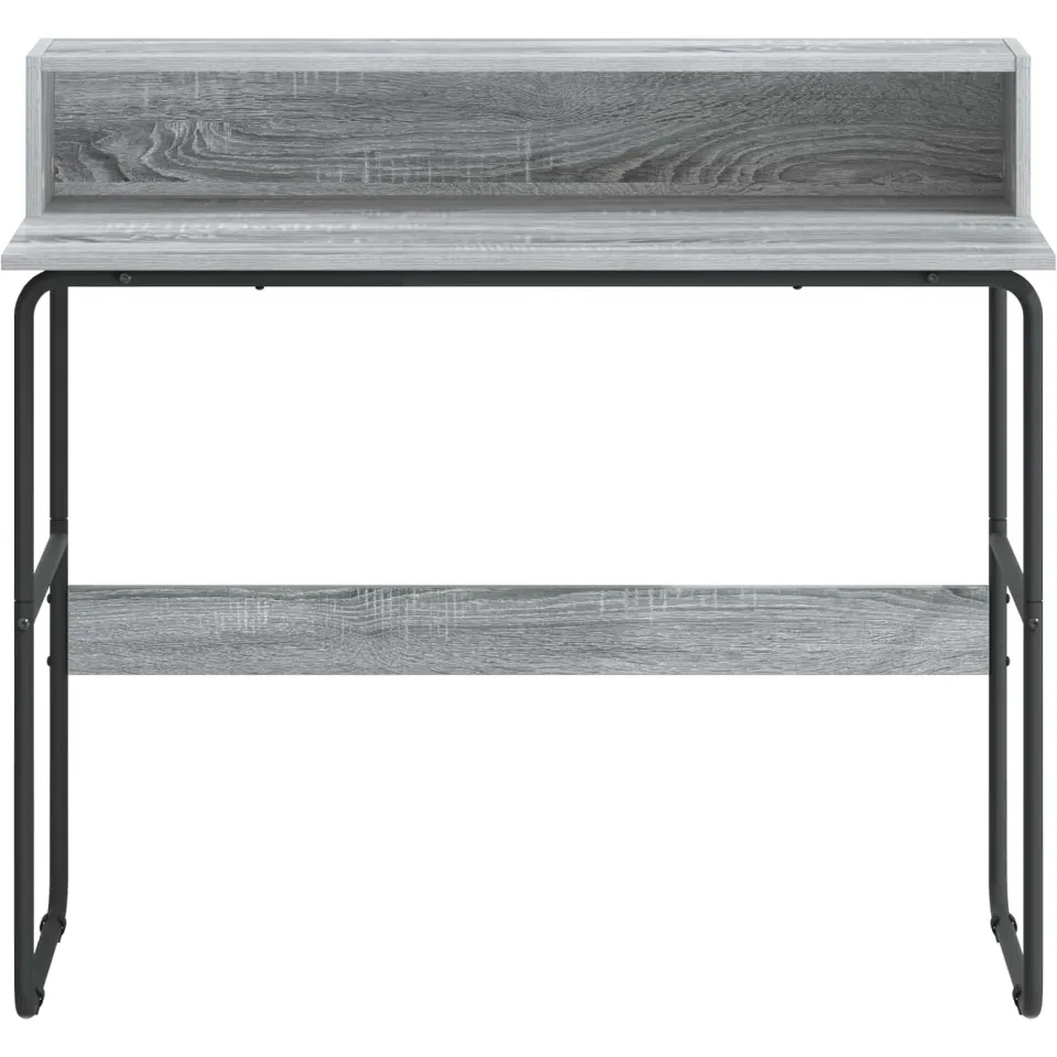 vidaXL Bureau met opbergruimte Grijs Sonoma 100 x 50 x 91 cm