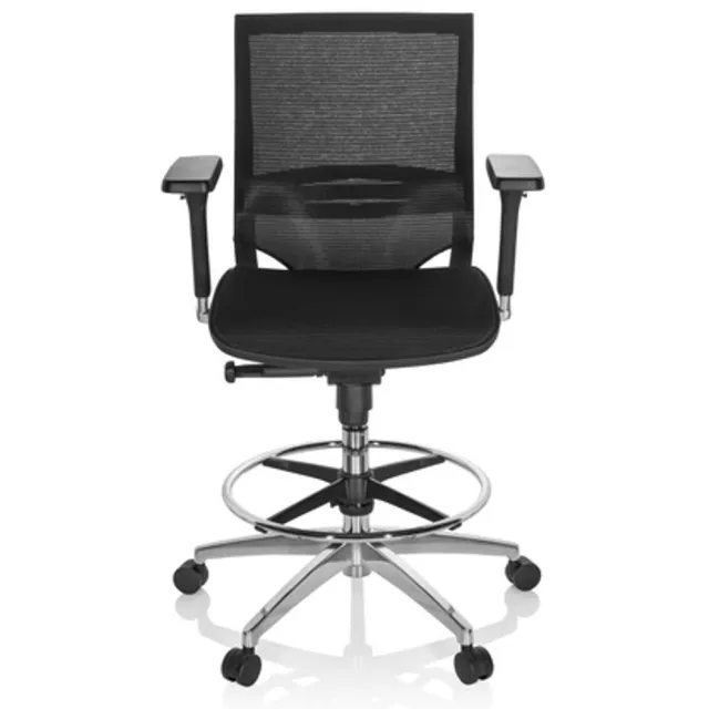 hjh office Luxe verhoogde bureaustoel TOP WORK 78 Stof / netstof, zwart / blauw hjh OFFICE
