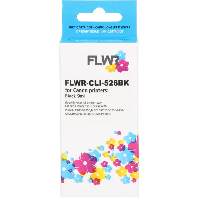 FLWR Huismerk - Inktcartridge / CLI-526BK / Zwart - geschikt voor Canon