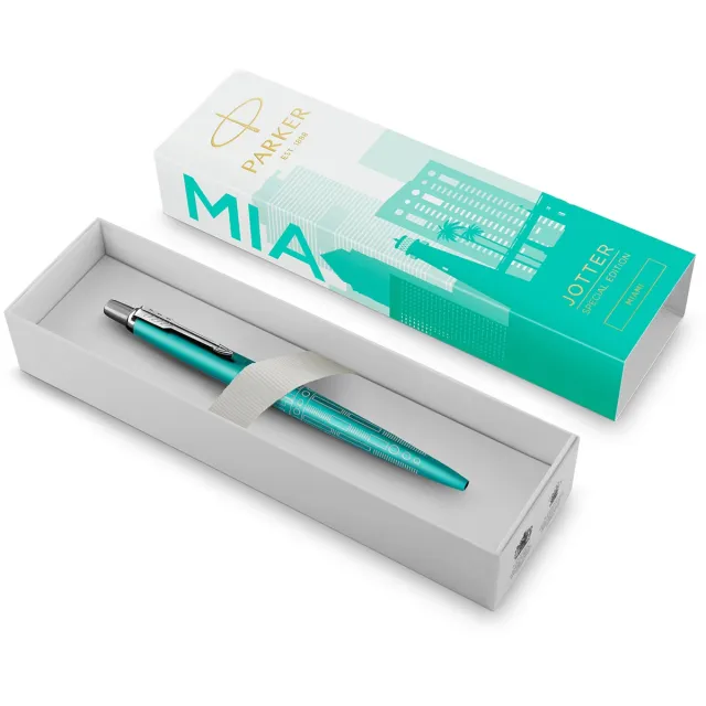 Parker Jotter balpen, special edition Miami, medium, in giftbox blauw
