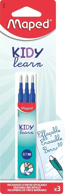 Maped Balpenvulling Maped Kidy uitwisbaar medium blauw blister à 3 stuks