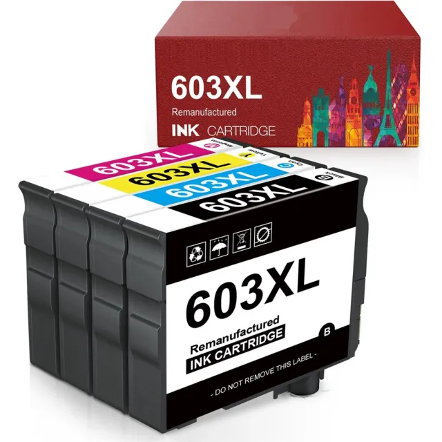 WeCare 4-pack 603 | Geschikt voor Epson 603XL inktcartridges - Geschikt voor Epson Expression Home XP2100 - XP2150 - XP3100 - XP3150 - XP4100 - XP4150 - WF-2810DWF - WF-2820DWF - WF-2830DWF Multipack 4 cartridges | BK C M Y
