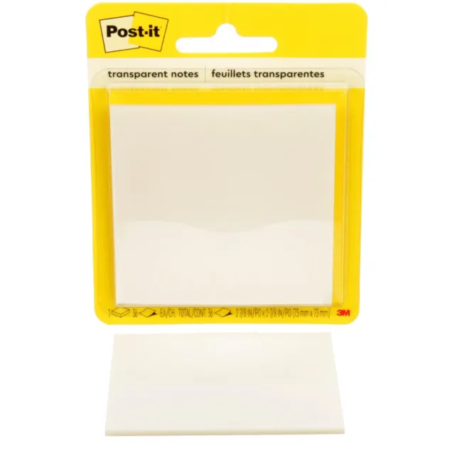 Post-it Transparent Notes, 36 vel, ft 73 x 73 mm, op blister