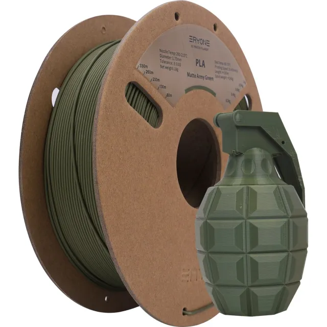 Eryone Army Green - PLA Filament - 1.75mm 1kg - Voor 3D Printer en 3D Pen - Legergroen Matte army green
