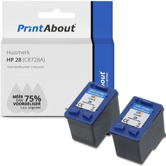 PrintAbout Inktcartridge / Alternatief voor de HP C8728A (nr 28) / 3 Kleuren 3-kleuren