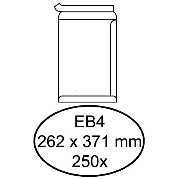 Quantore Envelop Quantore akte EB4 262x371mm zelfklevend wit 250 stuks